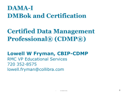 Title set in Georgia 48pt - DAMA: Rocky Mountain Chapter