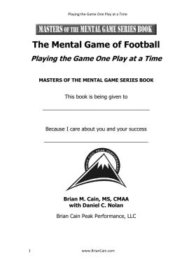 The Mental Game of Football - Brian Cain Peak Performance