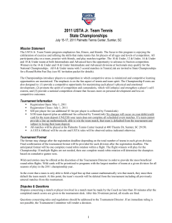 2011 Jr. Team Tennis State Championships Packet 10s