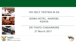 SA HIV Self-Testing Policy Guideline consideration