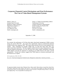 Corporate Financial Control Mechanisms and Firm Performance