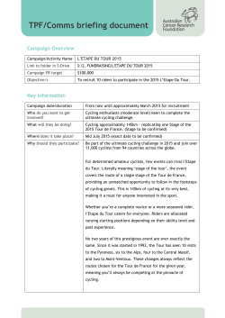 L`ETAPE DU TOUR 2015 Communications Briefing Doc