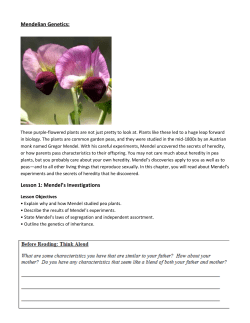 Mendel and His Pea Plants