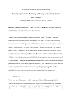 Infinite Lotteries, Uniform Probability, and Expected Utility (February