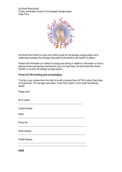 Eat Smart Move Smart Diary Order Form