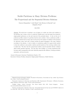 Stable Partitions in Many Division Problems
