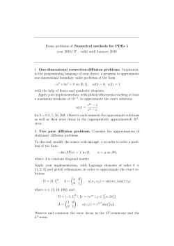 Exam problems of Numerical methods for PDEs 1 year 2016