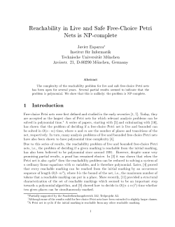 Reachability in Live and Safe Free