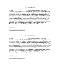 Commitment Form My child, , will be able to participate in the Beta