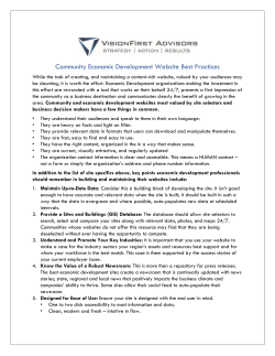 Community Economic Development Website Best Practices