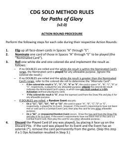 CDG Solo Method Rules (Paths of Glory - v2.0)