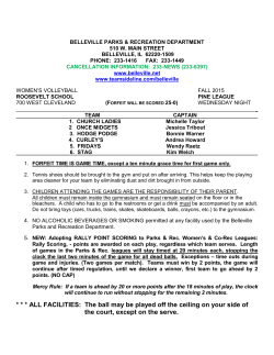 FACILITIES: The ball may be played off the ceiling on