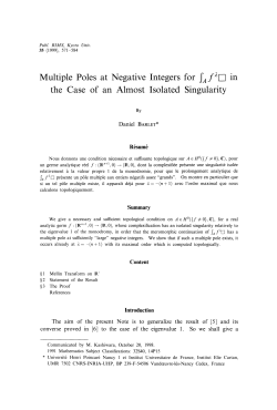 Multiple Poles at Negative Integers for J^/D in the Case of an Almost
