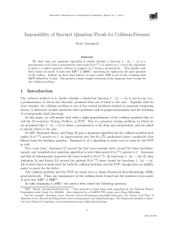 Impossibility of Succinct Quantum Proofs for Collision