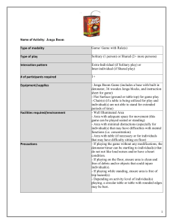 1 Name of Activity: Jenga Boom Type of modality Game/ Game with