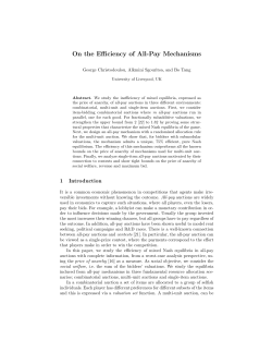 On the Efficiency of All-Pay Mechanisms
