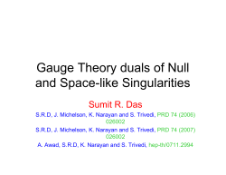 Gauge Theory duals of Null and Space-like Singularities
