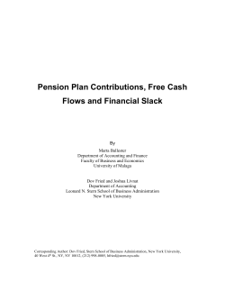 Pension Plan Contributions, Free Cash Flows and