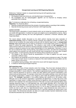 UNSUPERVISED LEARNING