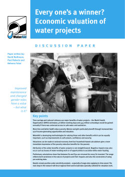 Everyone`s a winner? Economic valuation of water projects