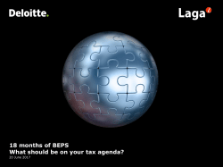 18 months of BEPS What should be on your tax agenda?