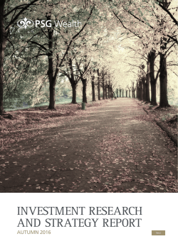 INVESTMENT RESEARCH AND STRATEGY REPORT