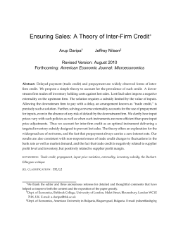 Inter-Firm Credit - Birkbeck, University of London