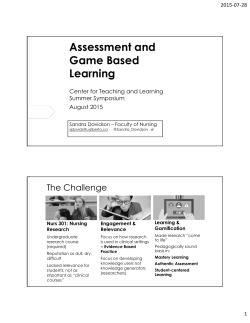 Assessment and Game Based Learning