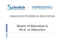 Master of Education - Nipissing University