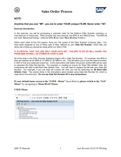 Customer Order Process in SAP R/3