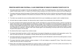 preston north end football club conditions of issue of season tickets