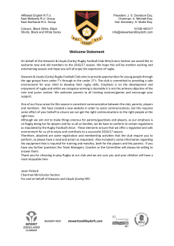 RFU Registration for new players only