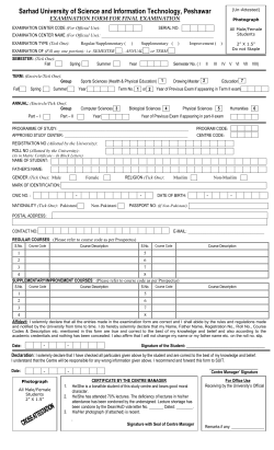 Examination Form - Sarhad University