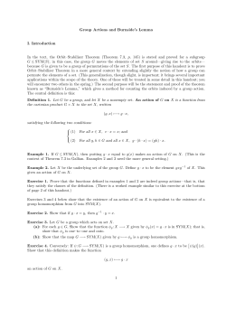 Group Actions and Burnside`s Lemma I. Introduction In the text