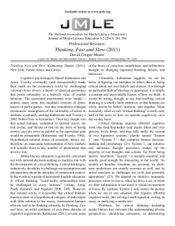 Review: Thinking, Fast and Slow (2011)