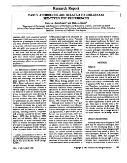 early androgens are related to childhood sex