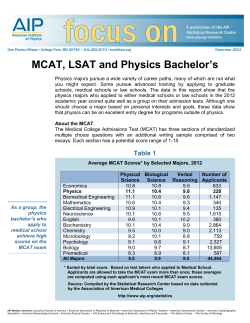 MCAT, LSAT and Physics Bachelor`s