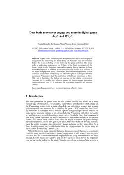 Does body movement engage you more in digital game play