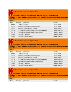 Deprecated: Assigning the return value of new by reference is