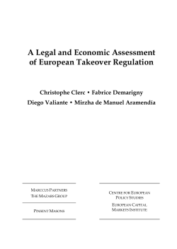 A Legal and Economic Assessment of European Takeover Regulation