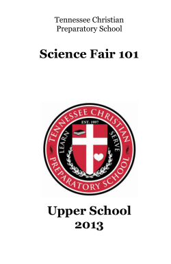 Science Fair 101 Upper School 2013