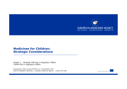 Medicines for Children: Strategic Considerations