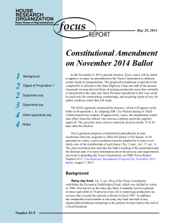 Constitutional Amendment on November 2014 Ballot