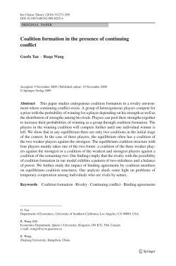 Coalition formation in the presence of continuing conflict