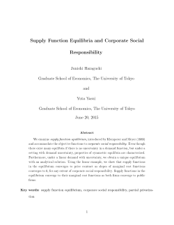 Supply Function Equilibria and Corporate Social Responsibility 3mm