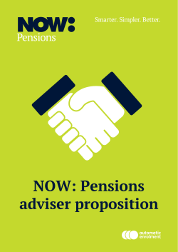 NOW: Pensions adviser proposition