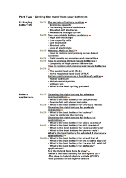 Part Two - Getting the most from your batteries