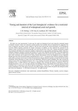 Timing and duration of the Last Interglacial