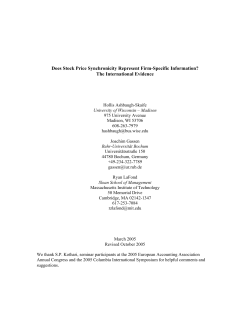 Does Stock Price Synchronicity Represent Firm