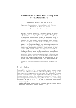 Multiplicative Updates for Learning with Stochastic Matrices